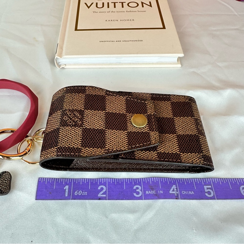 Louis Vuitton Damier Ebene mini pouch wristlet with charms - Picture 9 of 10